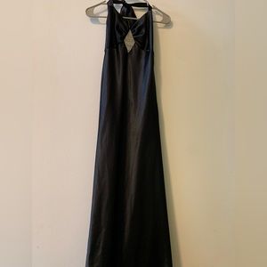 Vintage Jessica McClintock Vintage Shiny Black Maxi Dress Size 5/6
